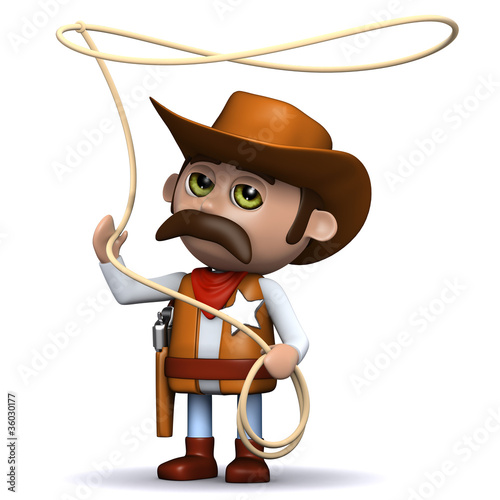 Illustration: 3d Sheriff is highly skilled with the lasso 3d Sheriff is highly skilled with the lasso