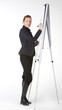 businesswoman at whiteboard