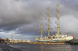 Sailing vessel at Neva-river embankment