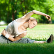 Young woman doing yoga exercise Young woman doing yoga exercise