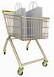 Shopping cart with paper bags