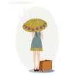 young lady in the rain