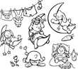 Vector: Cute rabbits. Cute rabbits.