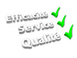 "EFFICACITE SERVICE QUALITE" (garantie satisfaction coche 3d)