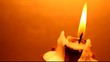 Close up of Candle with red background