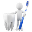 Dentist with a tooth and toothbrush