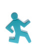 Blue Stick Man Running