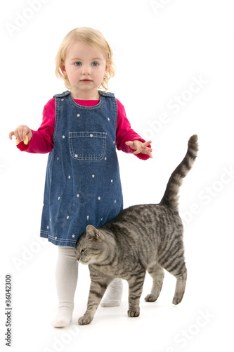Photo: Girl and cat Girl and cat