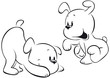 two puppies sketch