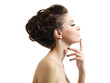 portrait of  beautiful woman with curly hairstyle