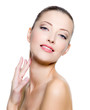 Beautiful woman pampering the neck