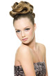 Beautiful  girl with modern hairstyle