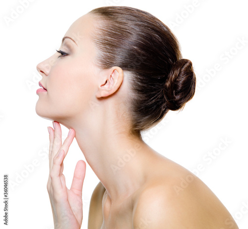 Photo: Beautiful woman pampering the neck Beautiful woman pampering the neck