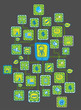 Black bit Internet Networking link Ecology concept vector