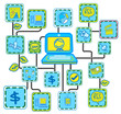 Blue Internet Networking link vector