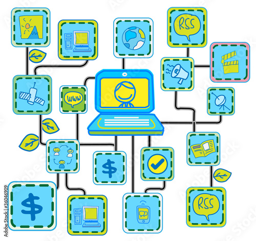 Vector: Blue Internet Networking link vector Blue Internet Networking link vector