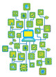 Internet Universal Networking link Green Ecology concept vector