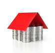 coins house mortgage concept