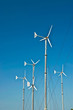 Turbine wind mill on blue sky background