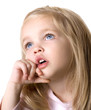 beauty baby face on white background