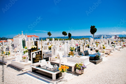 Photo: Cemetary and Graves under a blue Sky Cemetary and Graves under a blue Sky