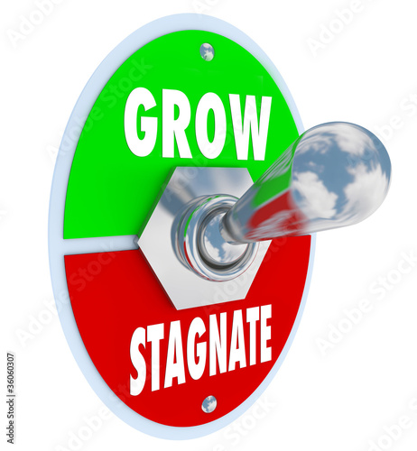 Illustration: Grow Vs Stagnate - Switch to Change or Innovate and Succeed Grow Vs Stagnate - Switch to Change or Innovate and Succeed