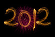 New Year 2012 sparklers isolated on black New Year 2012 sparklers isolated on black