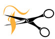 Friseurschere und Haarsträhnen