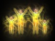 Family - woman, man and children - energy body, aura