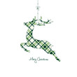 Hanging Reindeer Checked Pattern Green