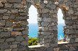 Old stone castle windows