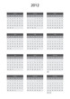 Calendar for year 2012 grey