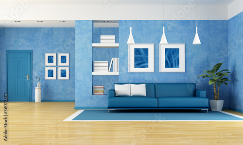 Illustration: Blue living room Blue living room