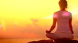 The young woman is practising the yoga. holiday relaxation.