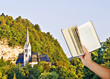 Reading book about Europe