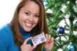 Christmas Woman with Gift Card