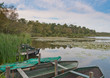 Rowing boats in a small lake in Netherlands
