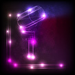vector vintage neon microphone