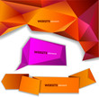 Abstract origami paper banner. Website element