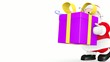 Santa Claus carries present