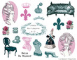French Boudoir Collage Elements