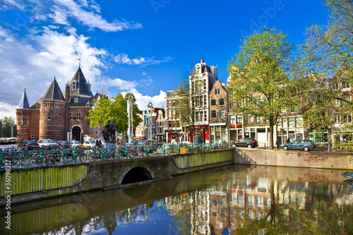 Photo: beautiful Amsterdam , canals in downtown beautiful Amsterdam , canals in downtown