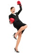 Winning business woman celebrating