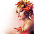 Autumn Woman. Beautiful makeup