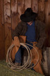 cowboy sit barrel hold rope