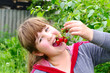 girl eats strawberries girl eats strawberries