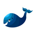 merry cartoon whale