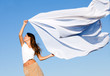 The dancing Girl with a shawl against sky The dancing Girl with a shawl against sky