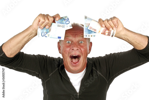 Photo: Man totally excited after winning the lotery Man totally excited after winning the lotery