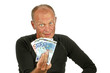 Young man with his money